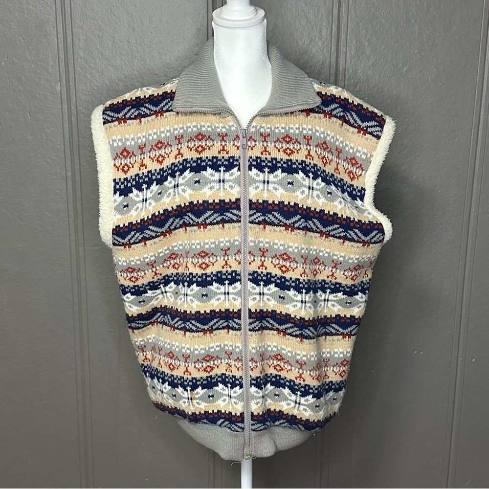 Vintage L’Abeille Fleece Lined Vest